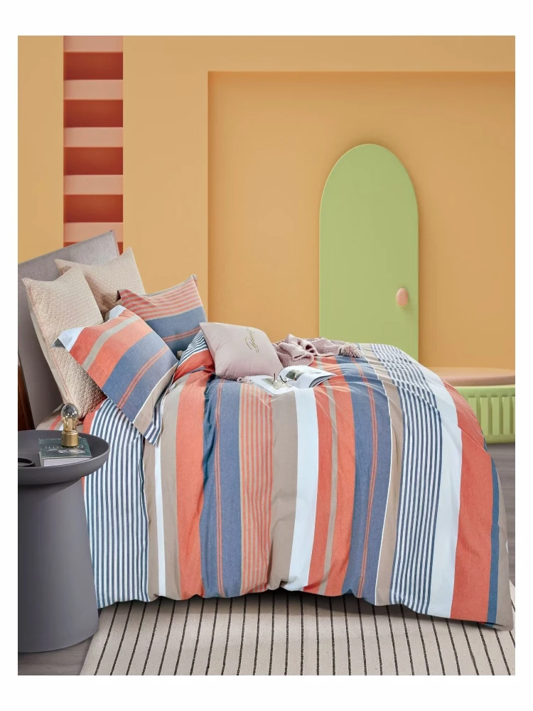 Duvet Bed Set Dyed Cotton Yarn 2514