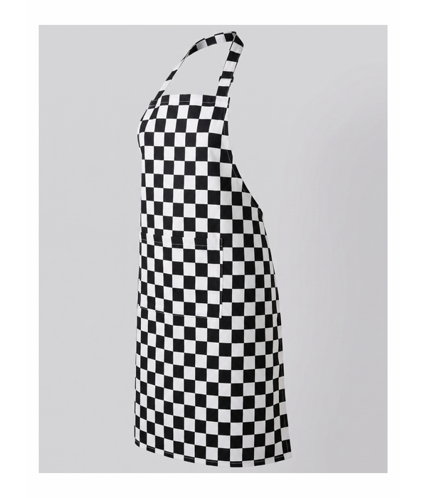 Bib Apron With Pocket 2.5cm Checks 