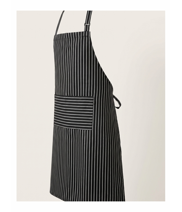Bib Apron Stripe With Pocket 