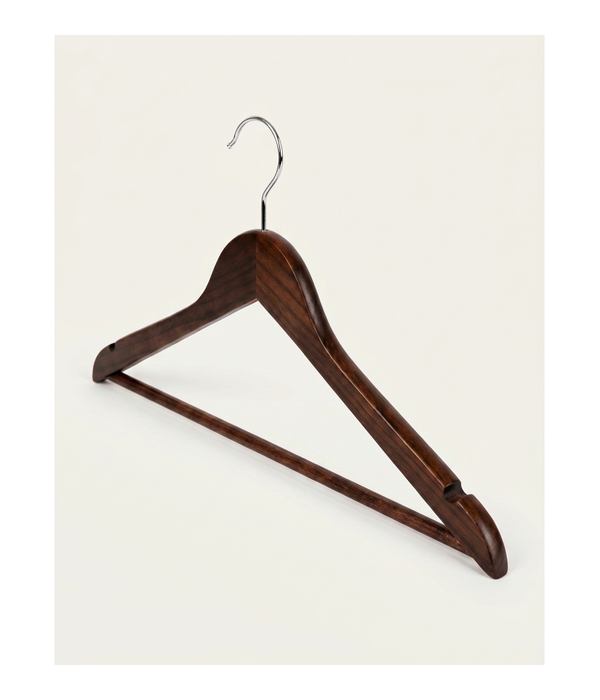 Wooden Hanger Without Clip Dk Brown