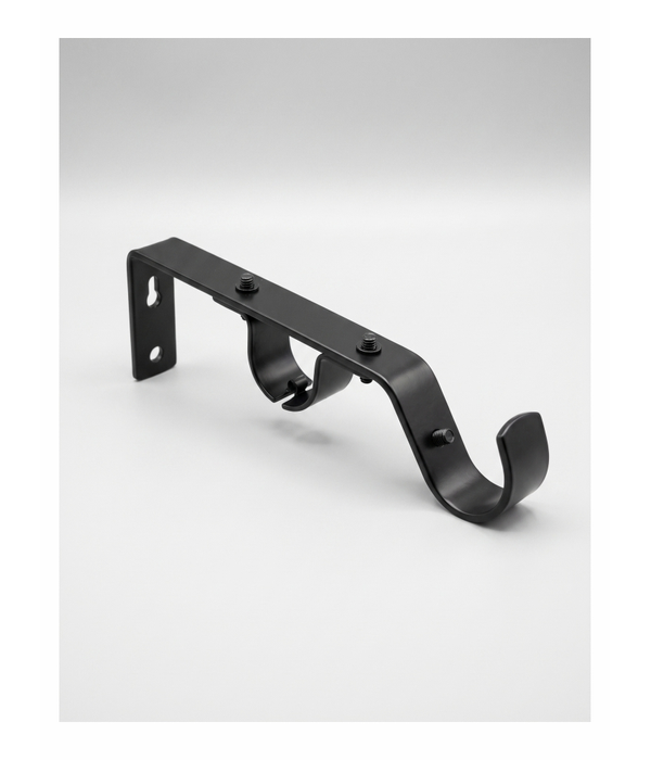 Metal Rod Bracket Double  Gun Metal 