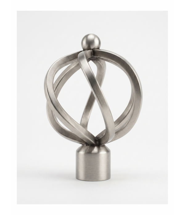 Metal Rod End Finale 2228 Spiral Silver