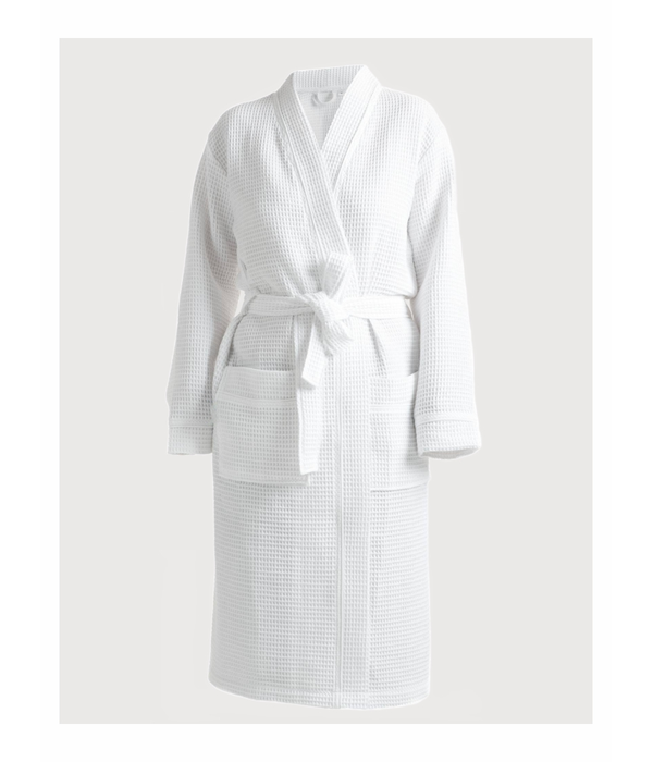 Bath Robe Waffle Small Checks Cotton