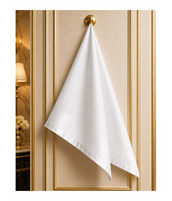 White Cotton Serviettes Satin Band 