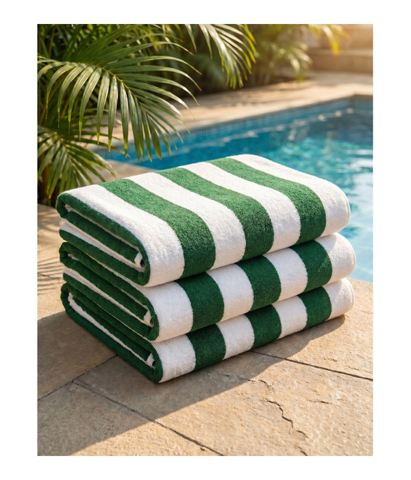 Pool Towel Stripe Green-White