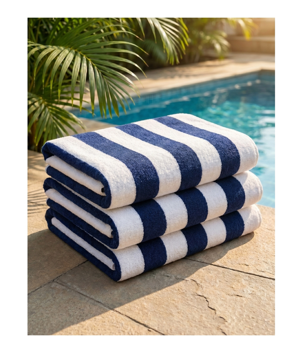 Pool Towel Stripe Blue-White 