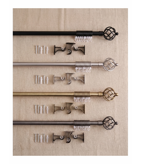 Extendable Curtain Rod 1.6-3mt Set with Sphere Finials