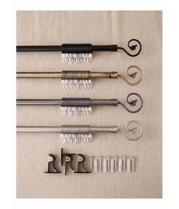 Extendable Curtain Rod 1.6-3mt Set with Leaf Finial