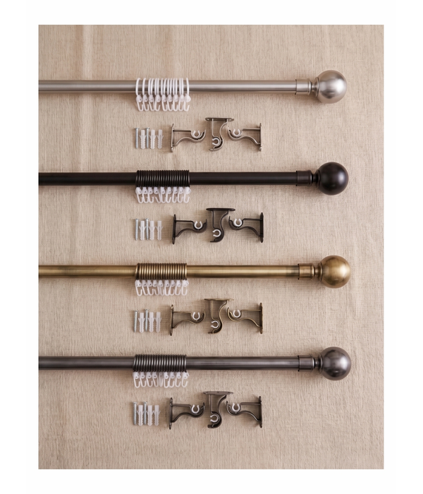 Extendable Curtain Rod 1.6-3mt Set with Round Finials