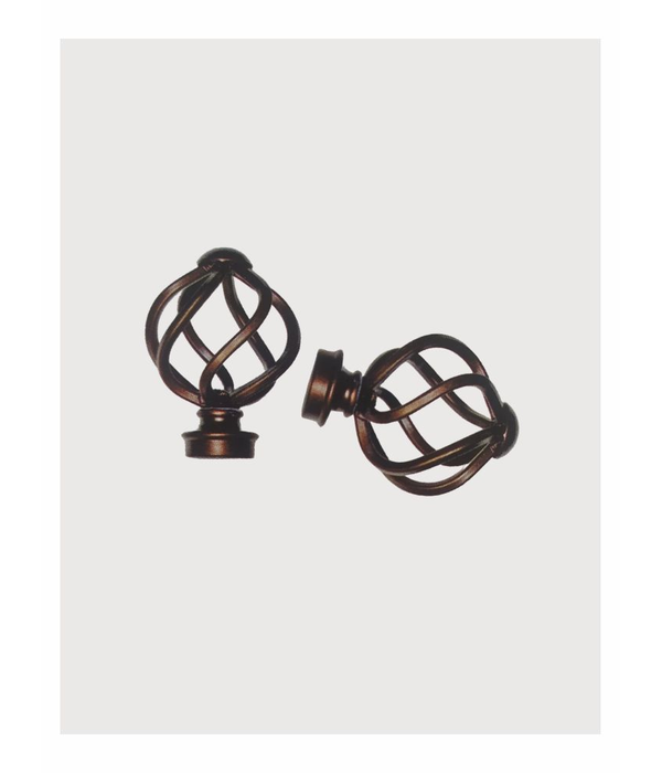 Alum  Round Track End Finial Swirl 