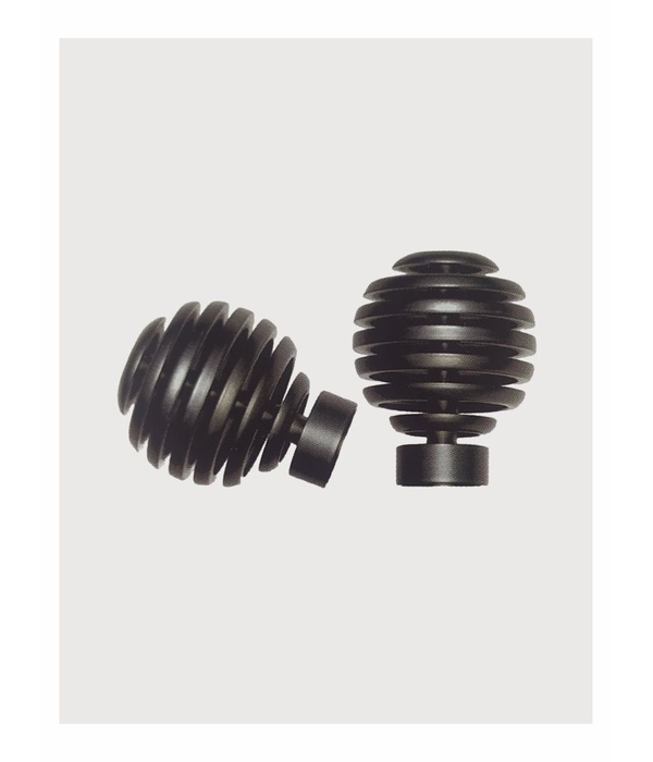 Alum Round Track End Finial Grooved Round