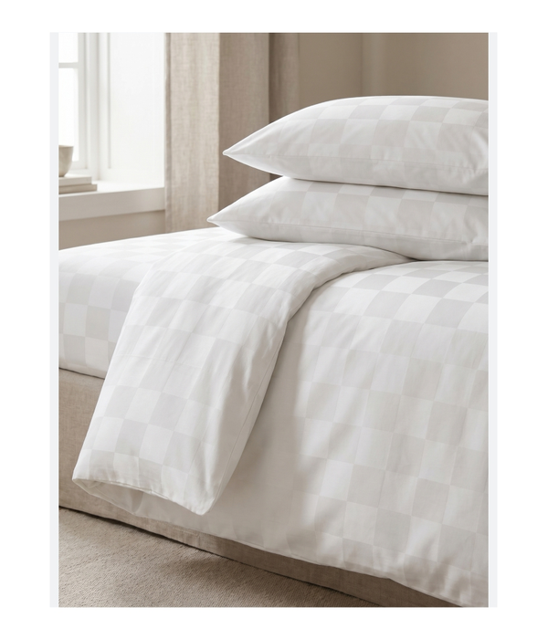 Duvet-Pillow case Sets 9cm Checks 100% Cotton 375TC