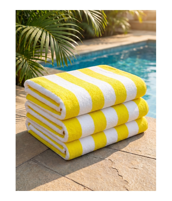 Pool Towel Stripe Yellow-White 