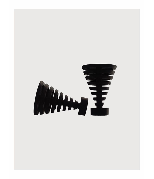 Alum  Round Track End Finial Grooved Cone 