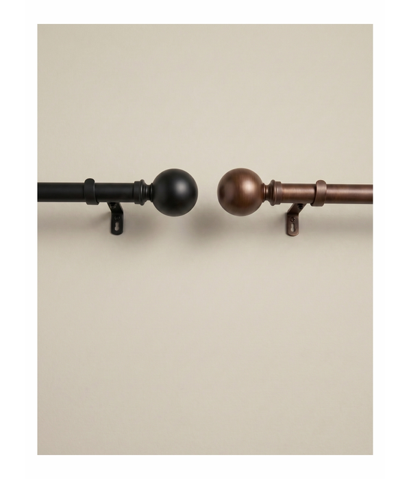 Extendable Curtain Rod 25mm Staked Round