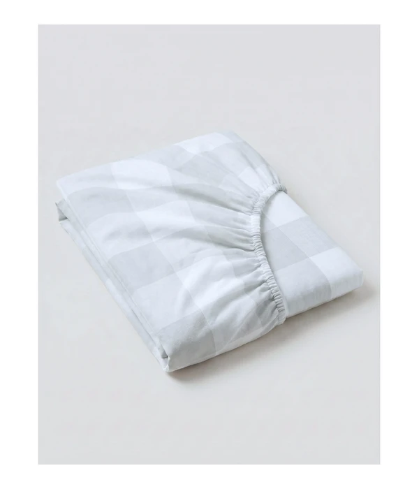 Fitted Sheet 9cm Checks 100% Cotton 375TC 