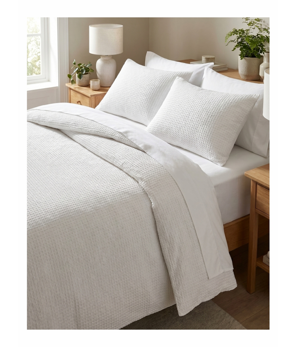 Waffle Duvet Bed Set 100% Cotton
