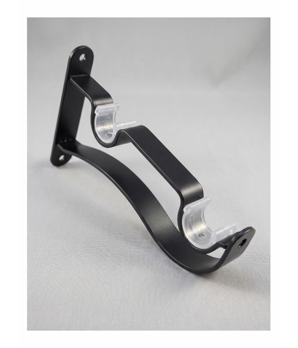 Metal Rod Bracket Double Black