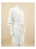 Bath Robe Microfiber with Brown Piping