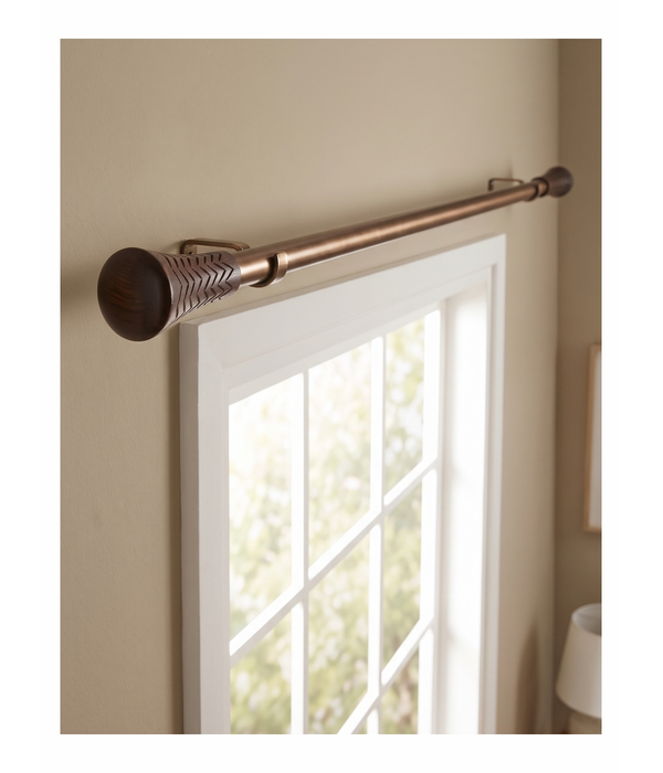 Extendable Curtain Rod 19mm Wood Tapper