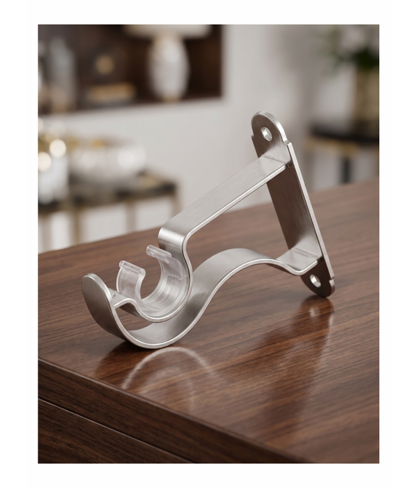 Metal Rod Bracket Single Silver