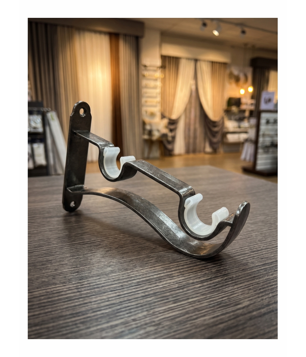 Metal Rod Bracket Double Gun Metal