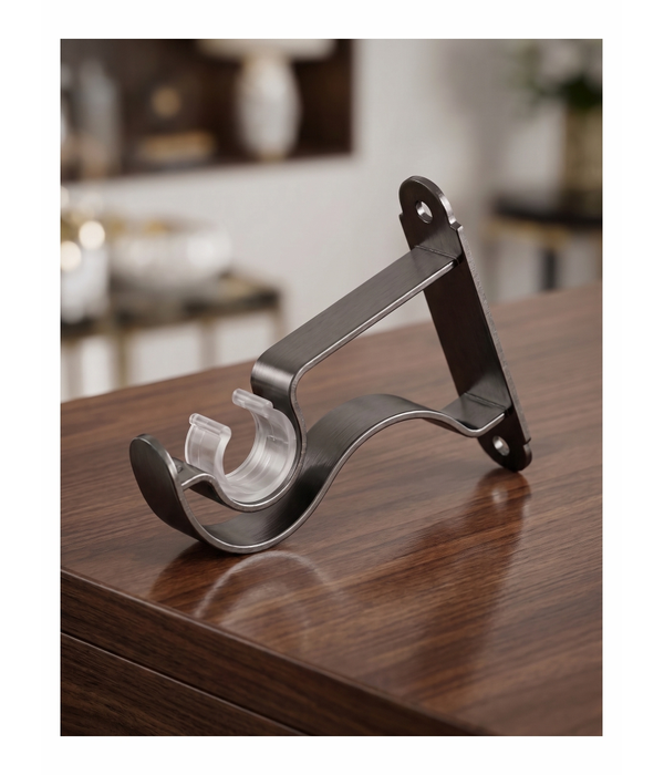 Metal Rod Bracket Single Gun Metal